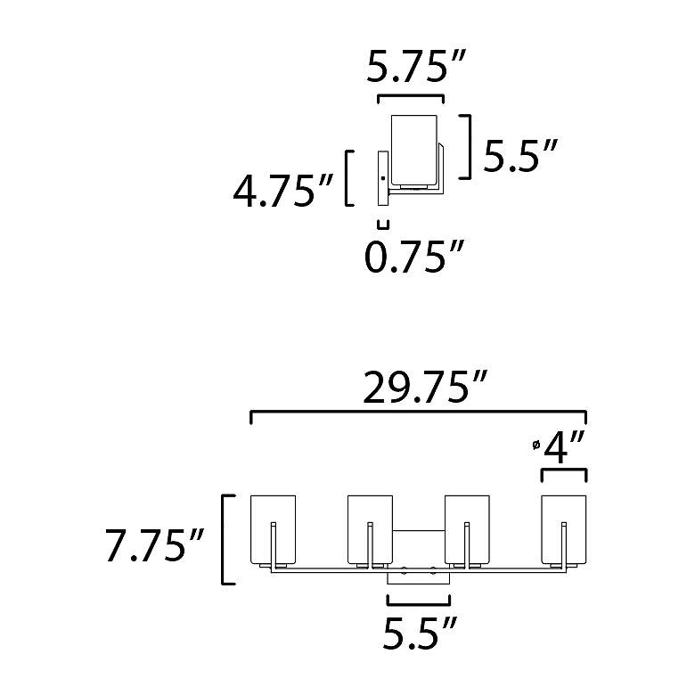 Image 5 Maxim Dart 29 3/4" Wide Satin Nickel 4-Light Modern Bath Light more views