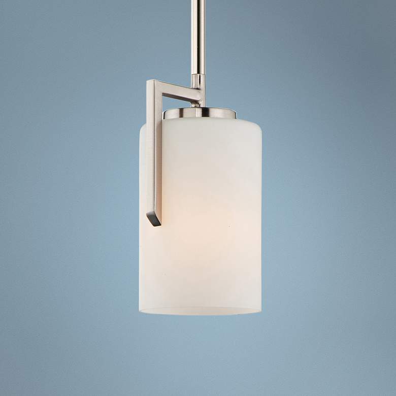 Image 1 Maxim Dart 4 1/2 inch Wide Modern Satin Nickel Mini Pendant Light