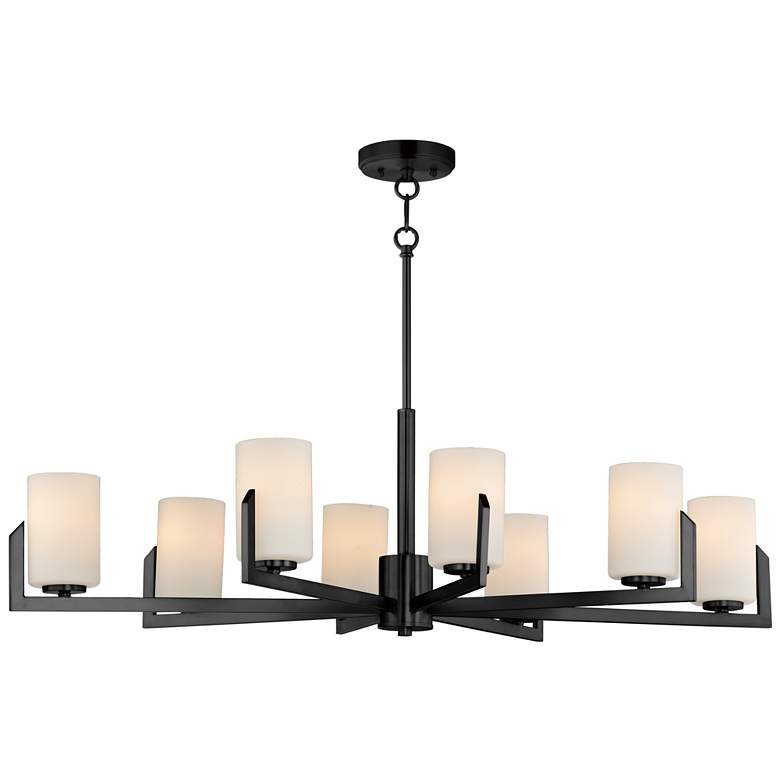 Image 1 Maxim Dart 44" Wide Black 8-Light Chandelier