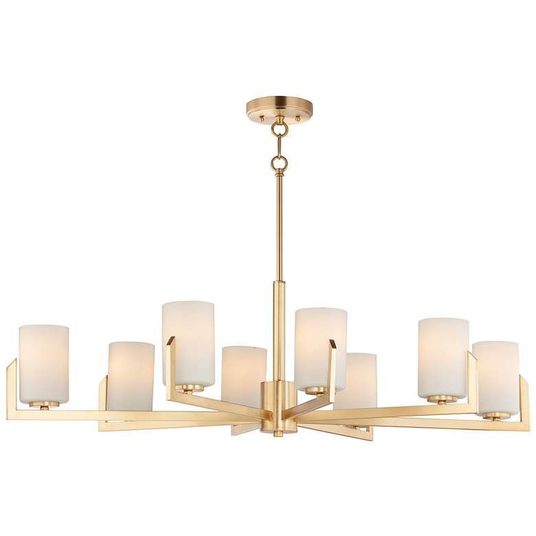 Image 2 Maxim Dart 44 inch Wide Satin Brass 8-Light Modern Chandelier