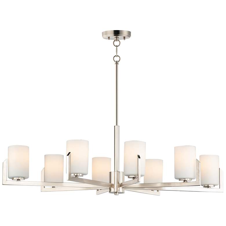 Image 2 Maxim Dart 44 inch Wide Satin Nickel 8-Light Chandelier