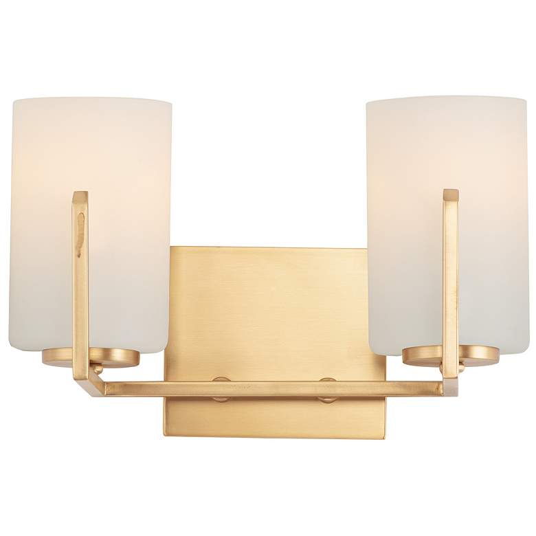 Image 1 Maxim Dart 7 3/4" High Satin Brass 2-Light Wall Sconce