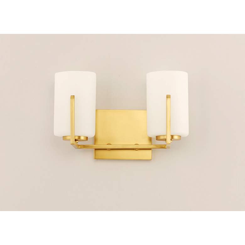 Image 2 Maxim Dart 7 3/4 inch High Satin Brass 2-Light Wall Sconce more views