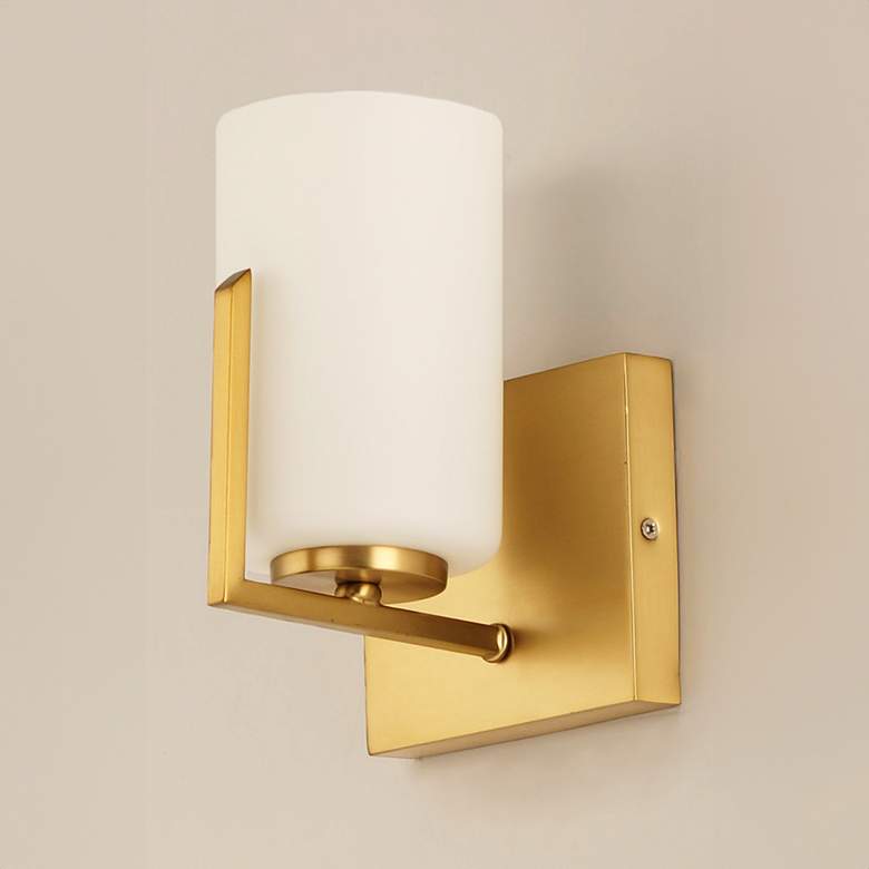 Image 1 Maxim Dart 7 3/4" High Satin Brass Wall Sconce
