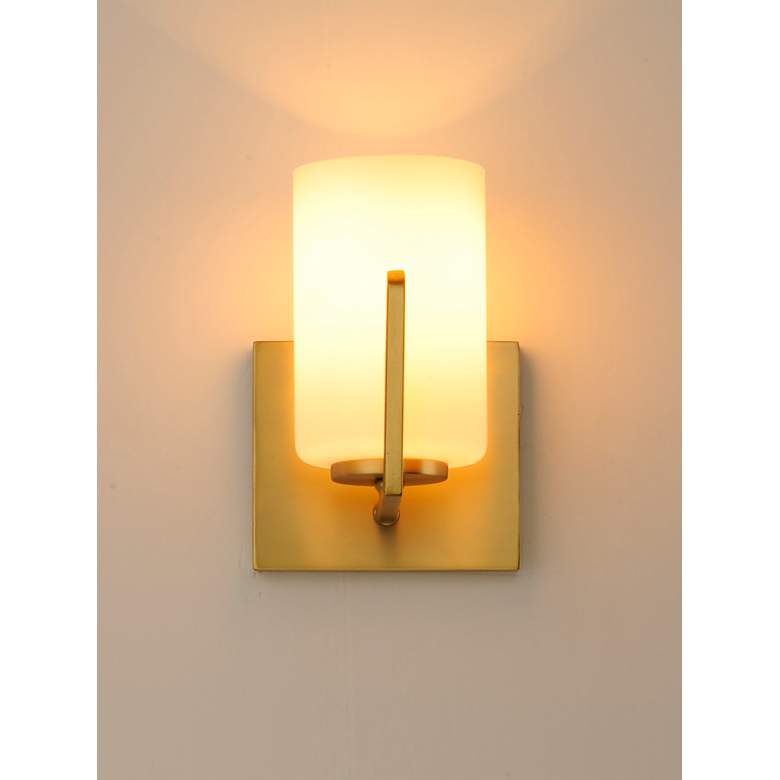 Image 4 Maxim Dart 7 3/4" High Satin Brass Wall Sconce more views