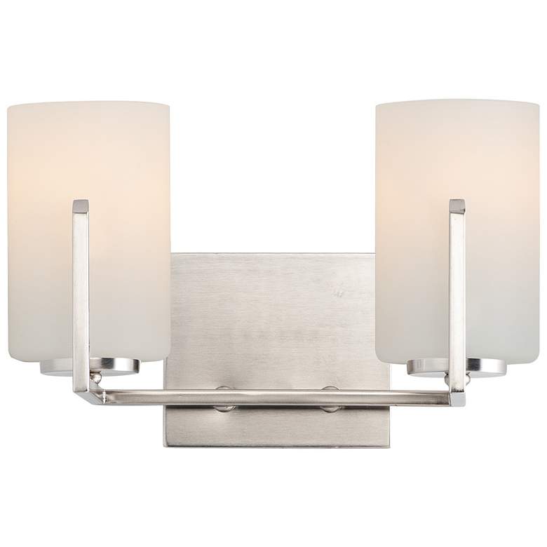 Image 1 Maxim Dart 7 3/4 inch High Satin Nickel 2-Light Wall Sconce