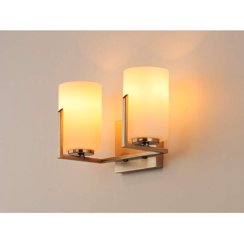 Image 4 Maxim Dart 7 3/4" High Satin Nickel 2-Light Wall Sconce more views