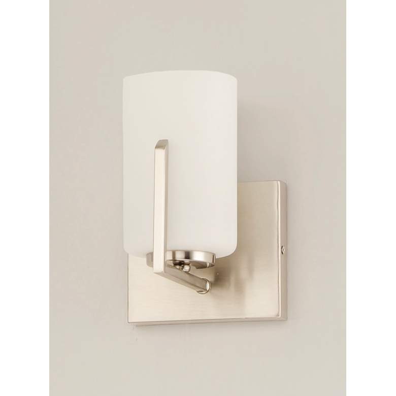 Image 3 Maxim Dart 7 3/4" High Satin Nickel Wall Sconce more views