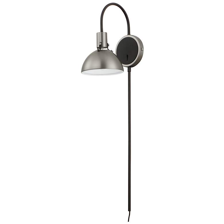 Image 1 Maxim Dawn 12 1/2" High Satin Nickel Wall Sconce