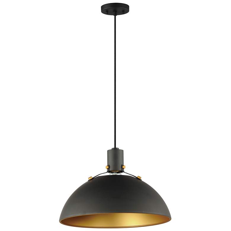 Image 1 Maxim Dawn 19 1/2" Wide Black Pendant Light