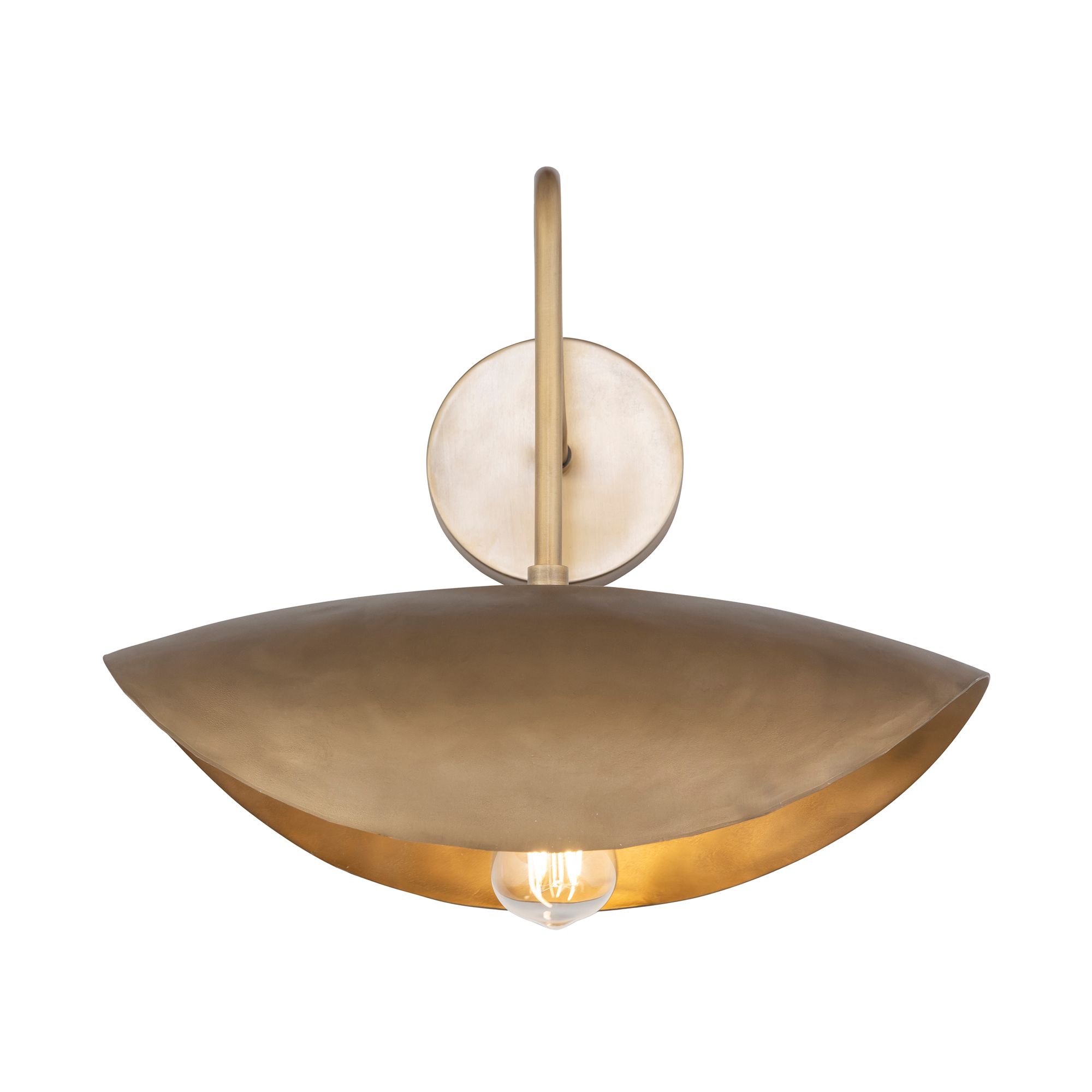 Thumbnail2 of Maxim Denarii 14" High Natural Gold Wall Sconce more views