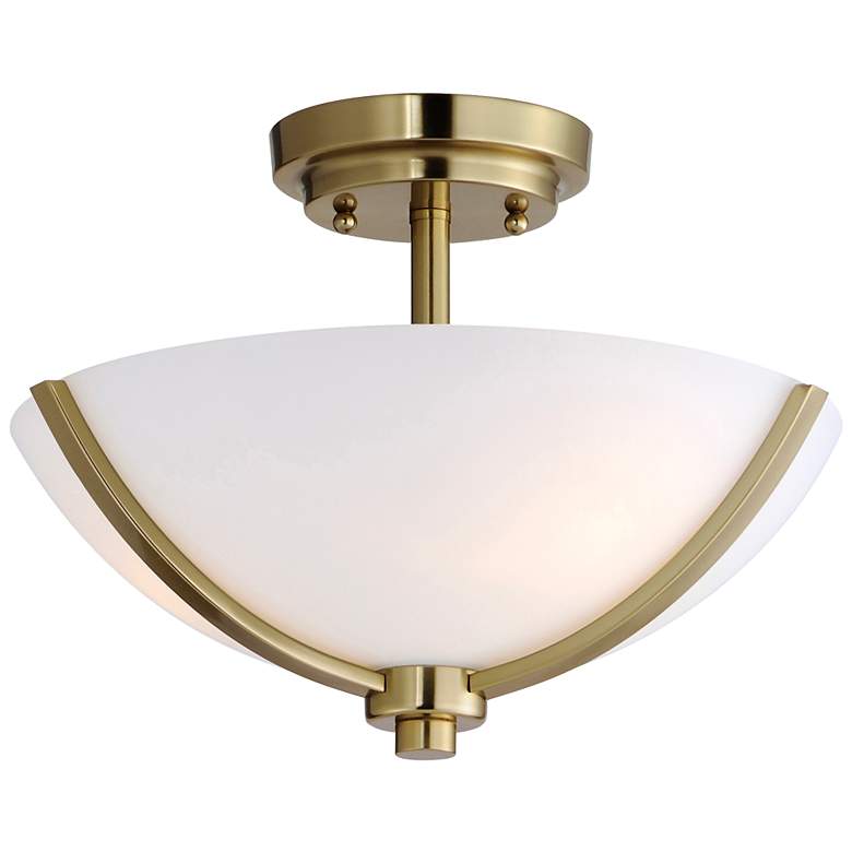 Image 1 Maxim Deven 14" Wide Satin Brass Ceiling Light
