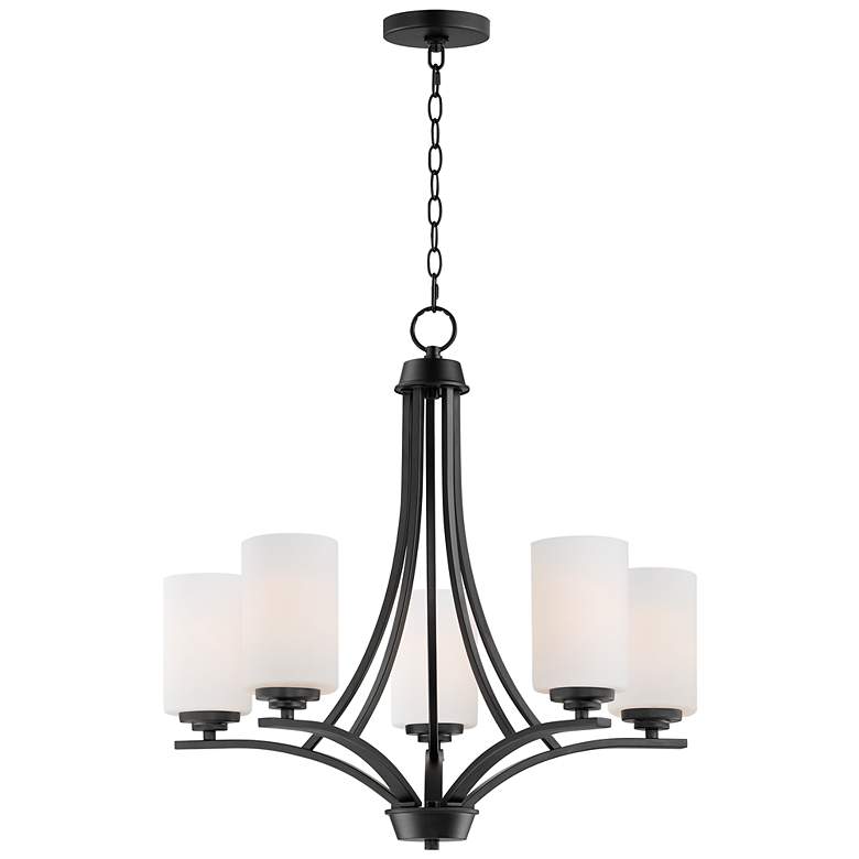 Image 1 Maxim Deven 24" Wide Black 5-Light Chandelier