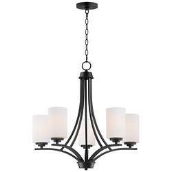 Maxim Deven 24" Wide Black 5-Light Chandelier