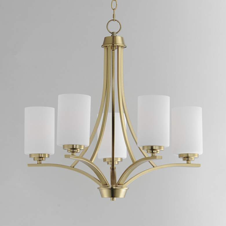 Image 3 Maxim Deven 24" Wide Satin Brass 5-Light Chandelier more views