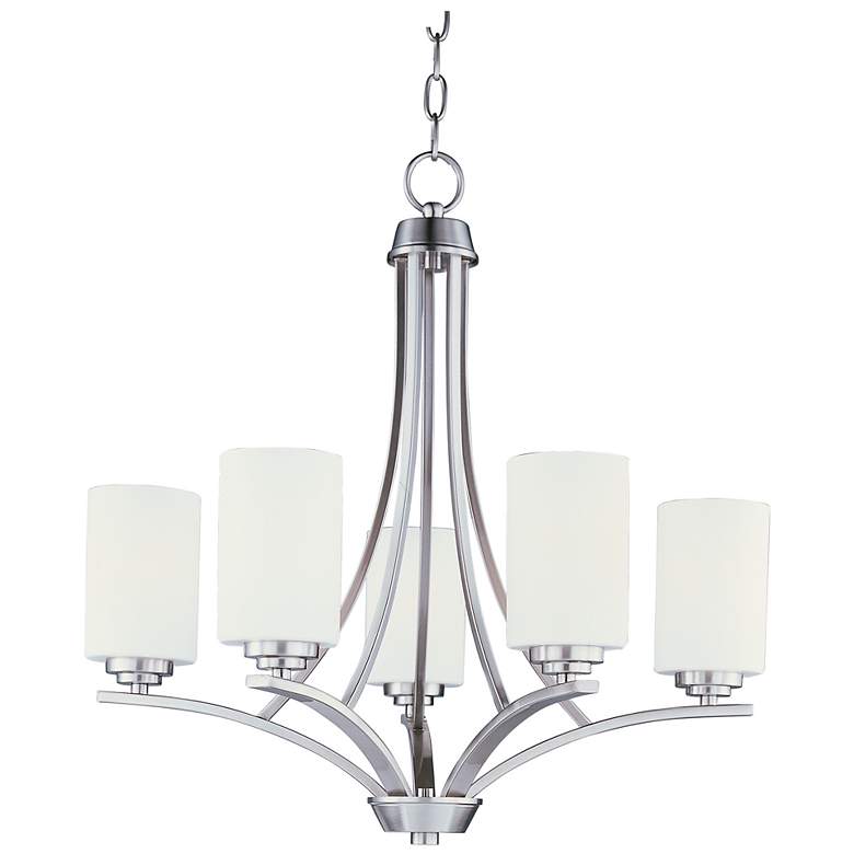 Image 1 Maxim Deven 24" Wide Satin Nickel 5-Light Chandelier
