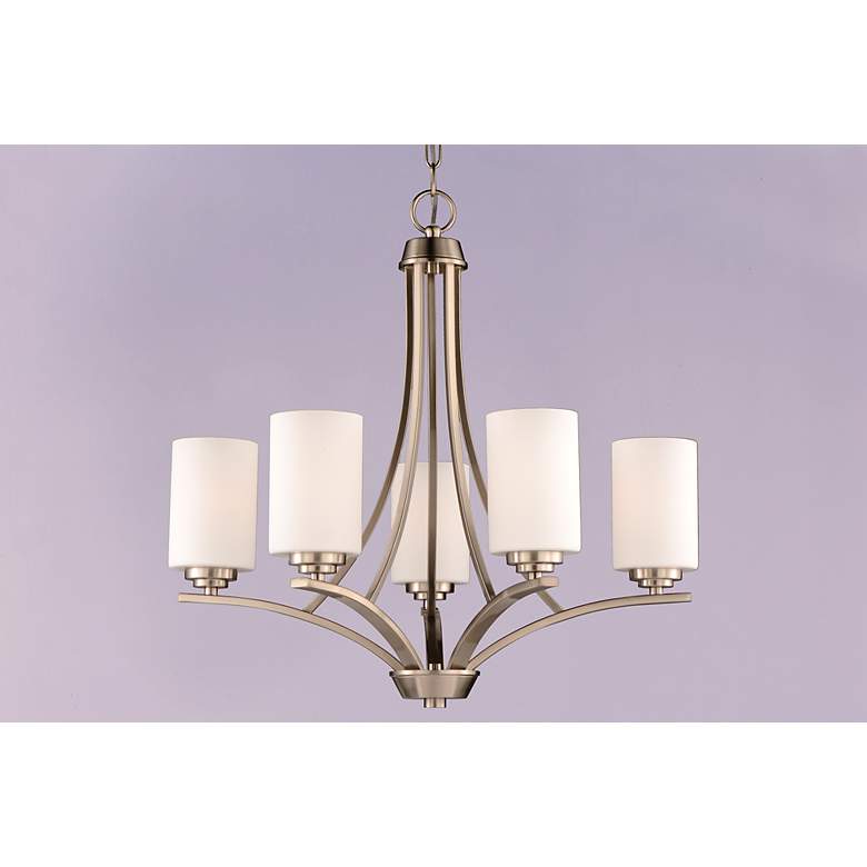 Image 2 Maxim Deven 24" Wide Satin Nickel 5-Light Chandelier more views