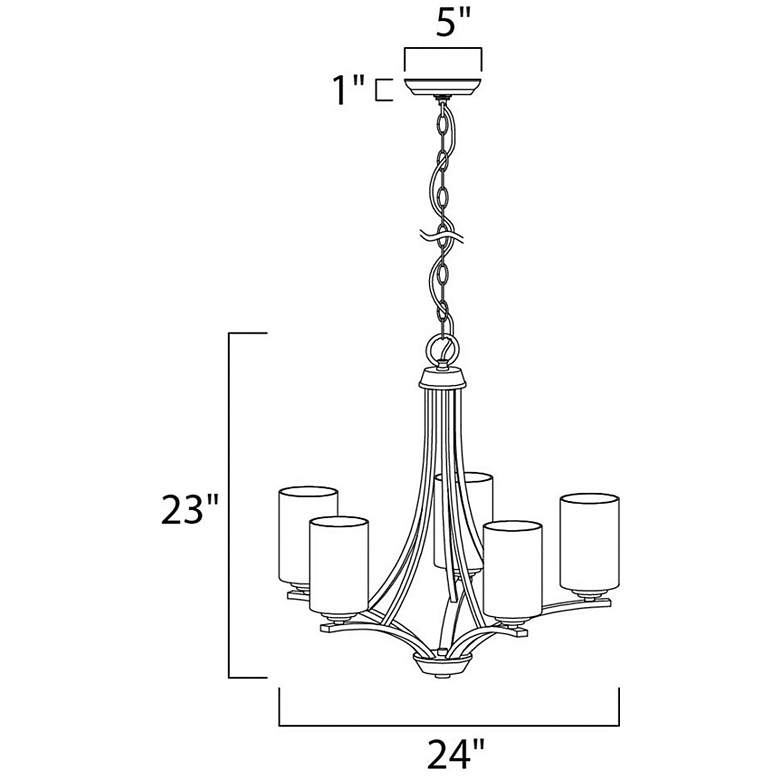 Image 3 Maxim Deven 24" Wide Satin Nickel 5-Light Chandelier more views