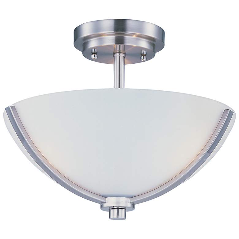 Image 1 Maxim Deven 3-Light 14 inch Wide Satin Nickel Semi-Flush Mount