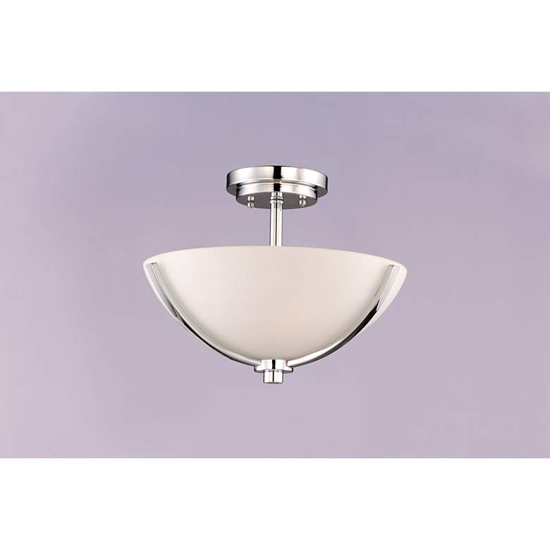 Image 2 Maxim Deven 3-Light 14" Wide Satin Nickel Semi-Flush Mount more views
