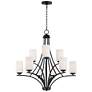 1_Maxim Deven 32" Wide Black 9-Light Tiered Chandelier