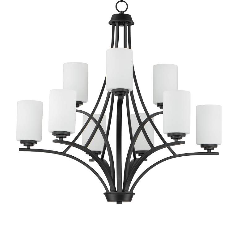 Image 3 Maxim Deven 32" Wide Black 9-Light Tiered Chandelier more views