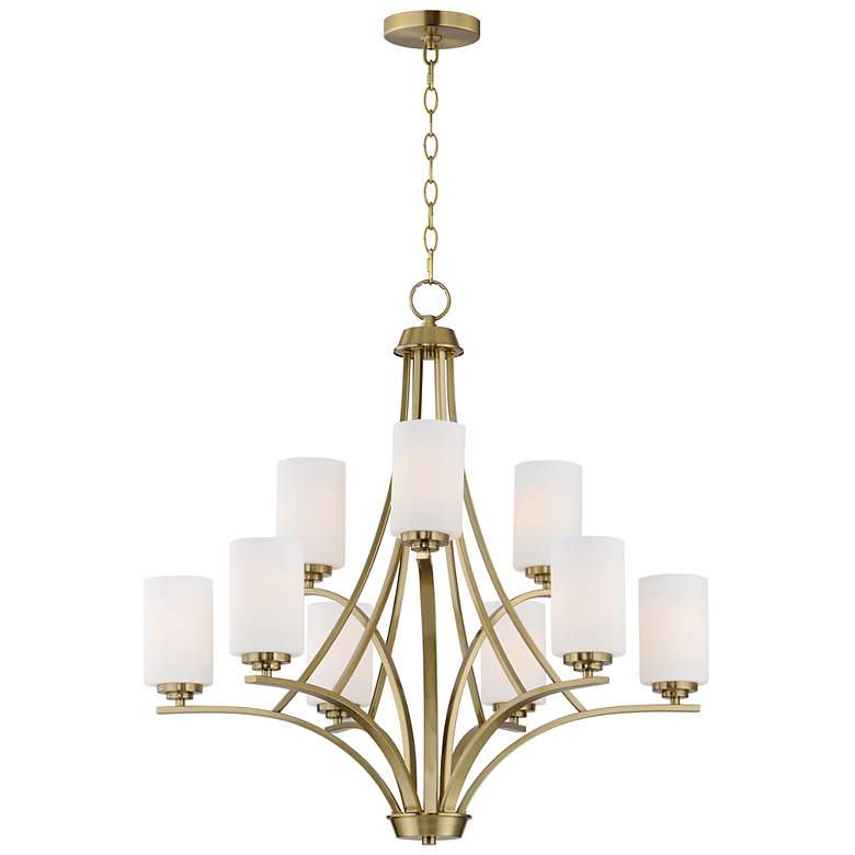 Image 3 Maxim Deven 32" Wide Satin Brass 9-Light Chandelier