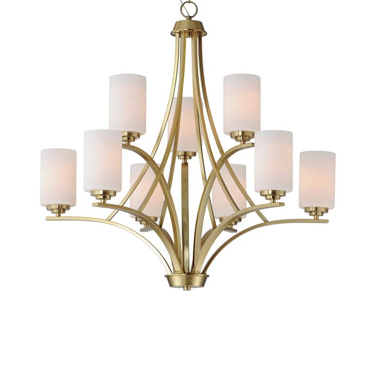 Image 4 Maxim Deven 32" Wide Satin Brass 9-Light Chandelier more views
