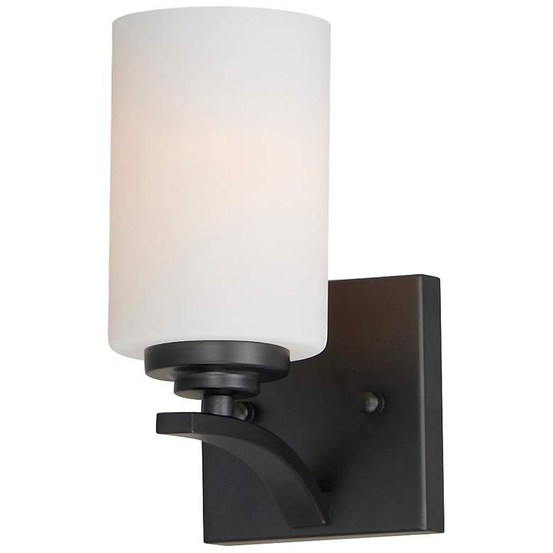 Image 2 Maxim Deven 9" High Black 1-Light Wall Sconce