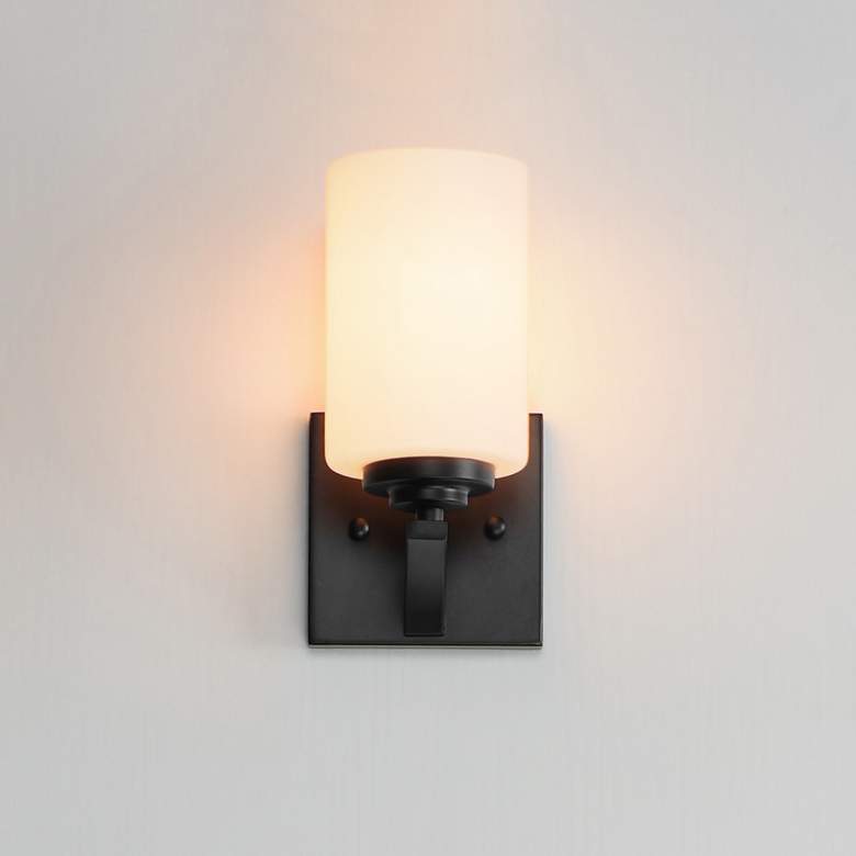 Image 4 Maxim Deven 9" High Black 1-Light Wall Sconce more views