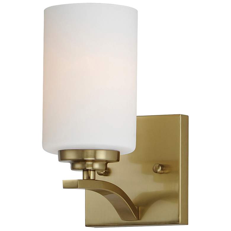 Image 2 Maxim Deven 9" High Satin Brass 1-Light Wall Sconce