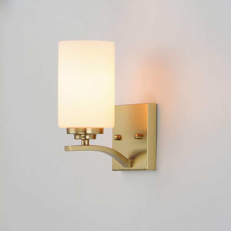 Image 1 Maxim Deven 9" High Satin Brass 1-Light Wall Sconce