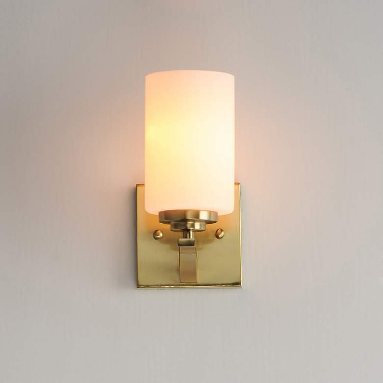Image 4 Maxim Deven 9" High Satin Brass 1-Light Wall Sconce more views