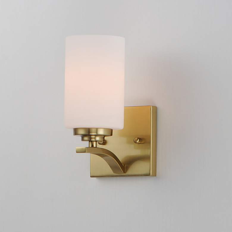 Image 5 Maxim Deven 9" High Satin Brass 1-Light Wall Sconce more views