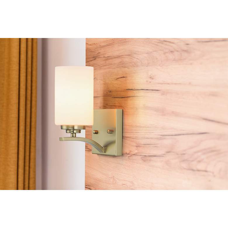 Image 6 Maxim Deven 9" High Satin Brass 1-Light Wall Sconce more views