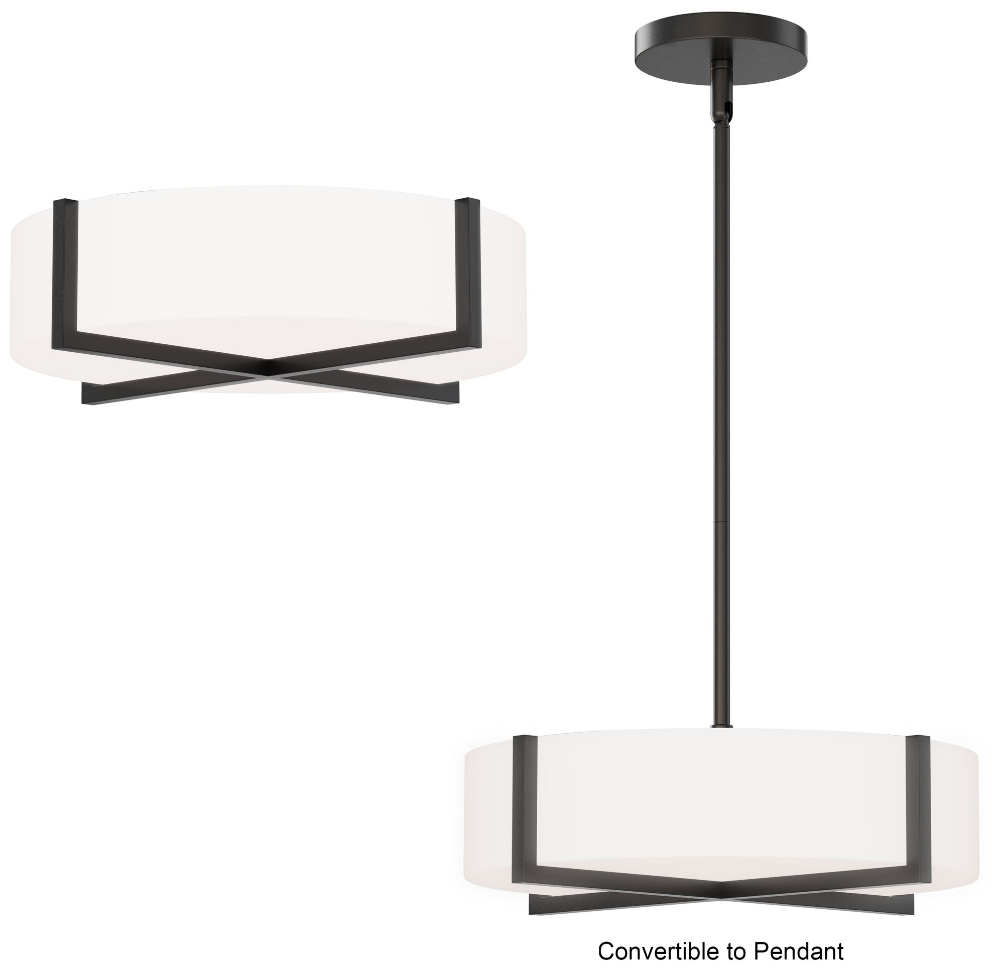 Image 2 Maxim Dexter 15" Black LED Flush Mount/ Pendant Convertible more views