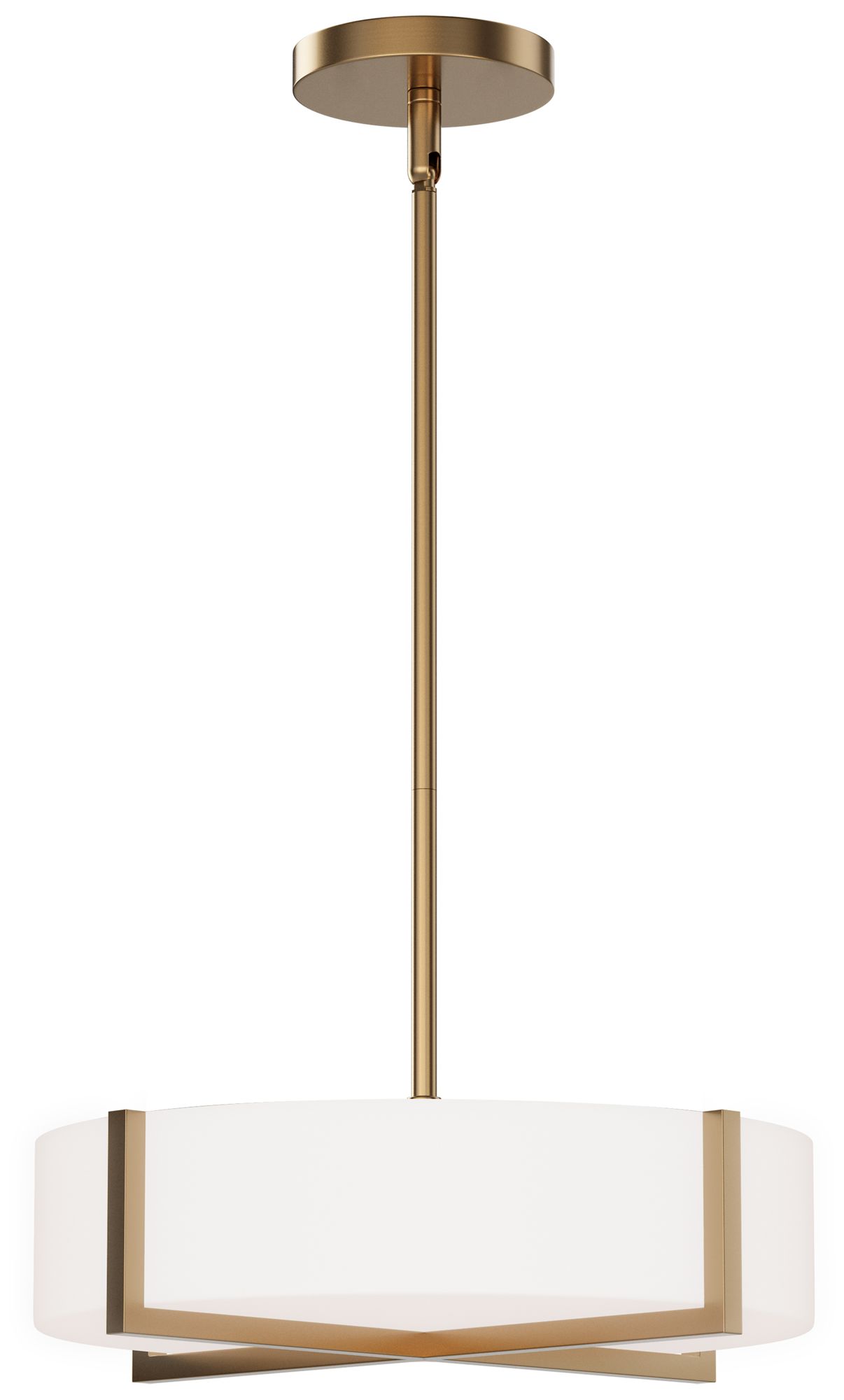 Maxim Dexter 15" Natural Aged Brass LED Flush Mount/Pendant Convertible