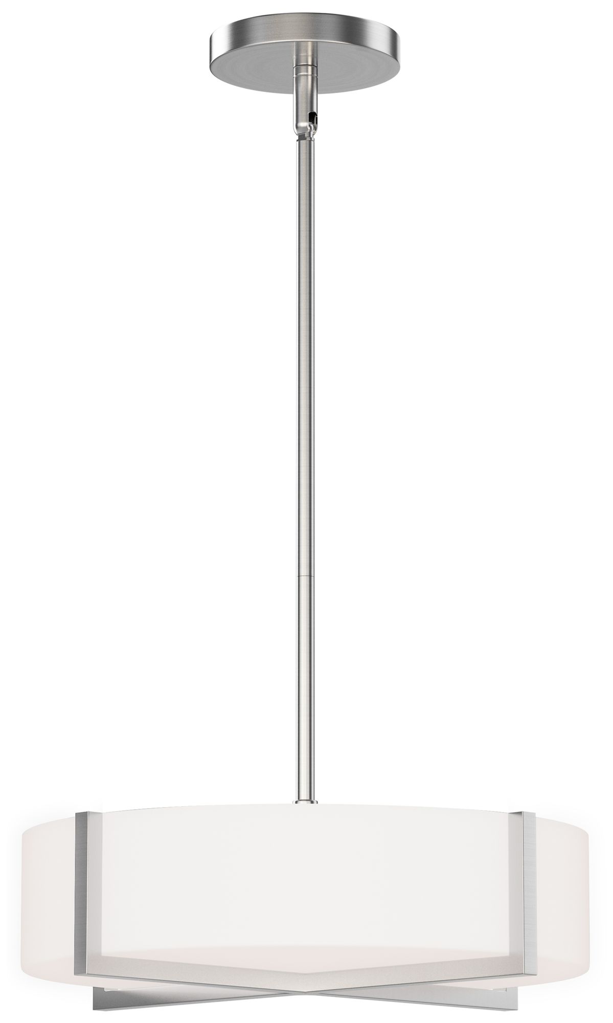 Maxim Dexter 15" Satin Nickel LED Flush Mount/ Pendant Convertible