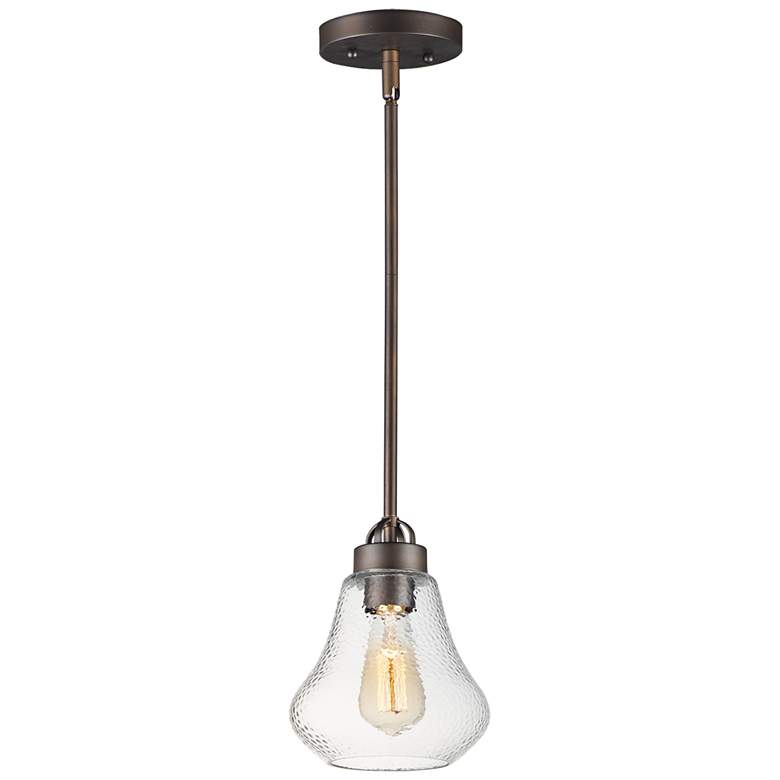 Image 1 Maxim Dianne 7.5 inch Wide Oil Rubbed Bronze and Glass Pendant Light