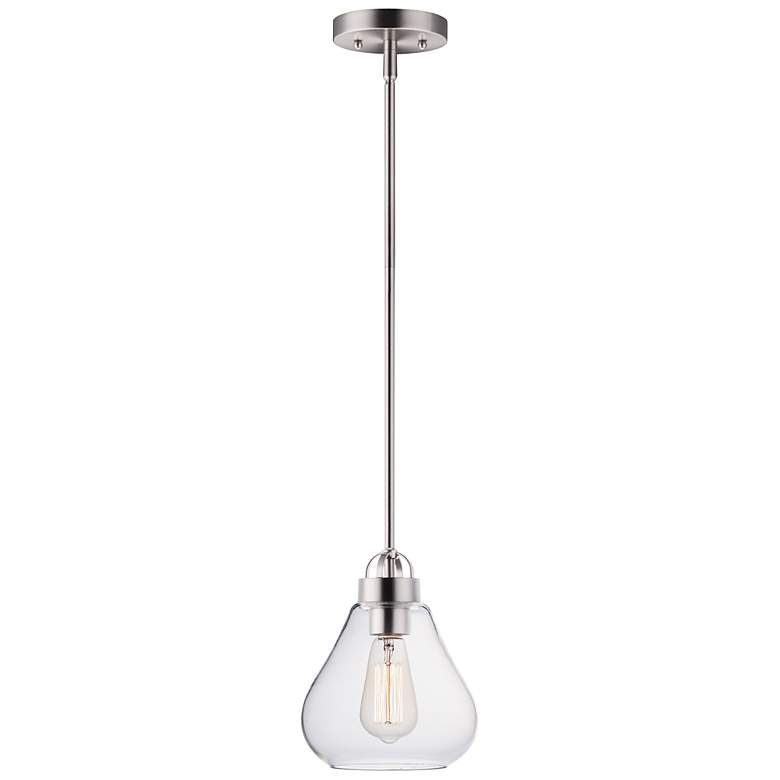 Image 2 Maxim Dianne 7 1/2" Wide Satin Nickel Mini Pendant
