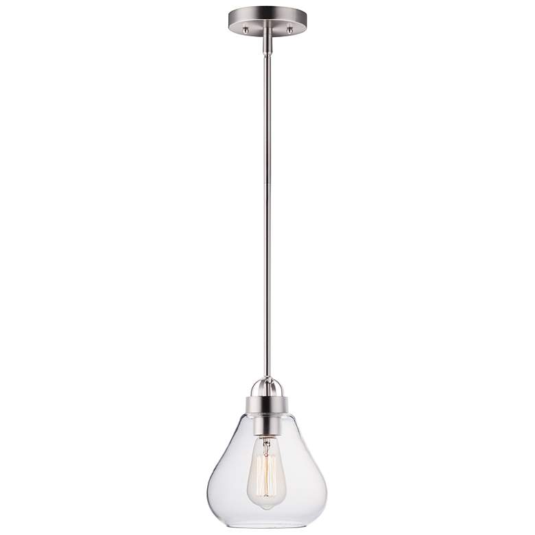 Image 2 Maxim Dianne 7 1/2 inch Wide Satin Nickel Mini Pendant