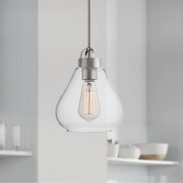 Maxim Dianne 7 1/2" Wide Satin Nickel Clear Glass Mini Pendant