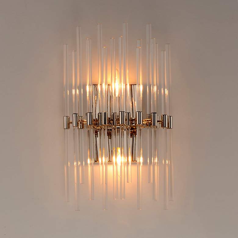 Image 1 Maxim Divine 19 1/2"H Polished Nickel 2-Light Wall Sconce