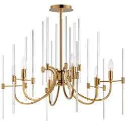 Maxim Divine 30" Wide Heritage Brass 6-Light Chandelier