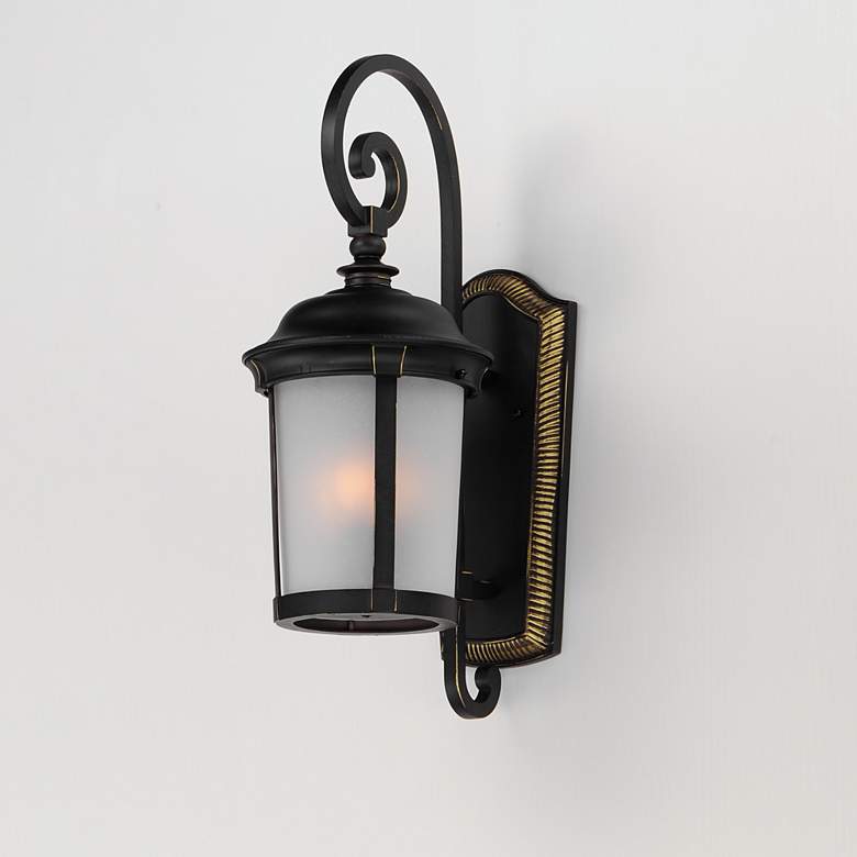 Image 1 Maxim Dover LED E26 10"H Bronze Outdoor Lantern Wall Light