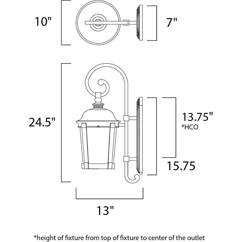 Image 6 Maxim Dover LED E26 10"H Bronze Outdoor Lantern Wall Light more views