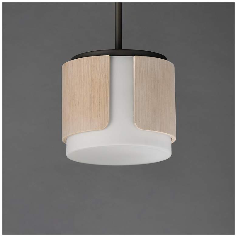 Image 2 Maxim Draughtsman 10" Natural Wood/Charcoal Semi Flush Mount - Pendant more views