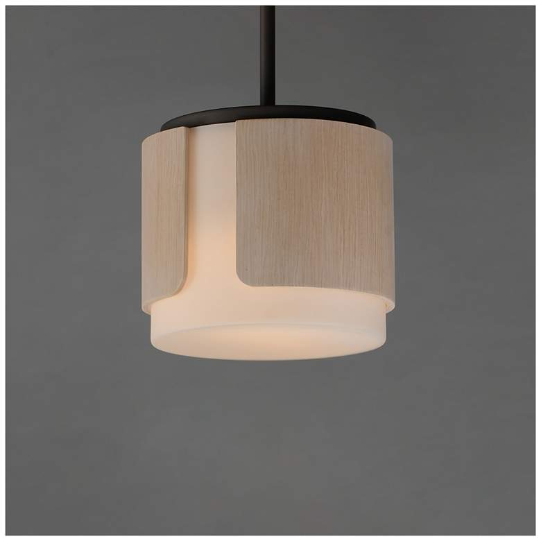 Image 3 Maxim Draughtsman 10" Natural Wood/Charcoal Semi Flush Mount - Pendant more views
