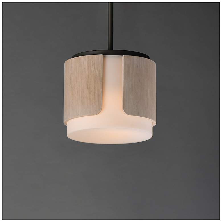 Image 4 Maxim Draughtsman 10" Natural Wood/Charcoal Semi Flush Mount - Pendant more views