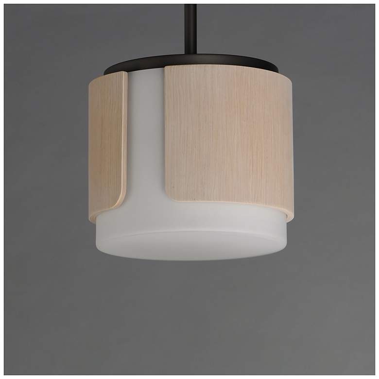 Image 5 Maxim Draughtsman 10" Natural Wood/Charcoal Semi Flush Mount - Pendant more views